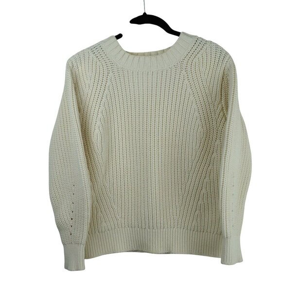 Everlane‎ Womens Chunky Cable Knit Sweater Ivory Pullover M - Picture 6 of 9